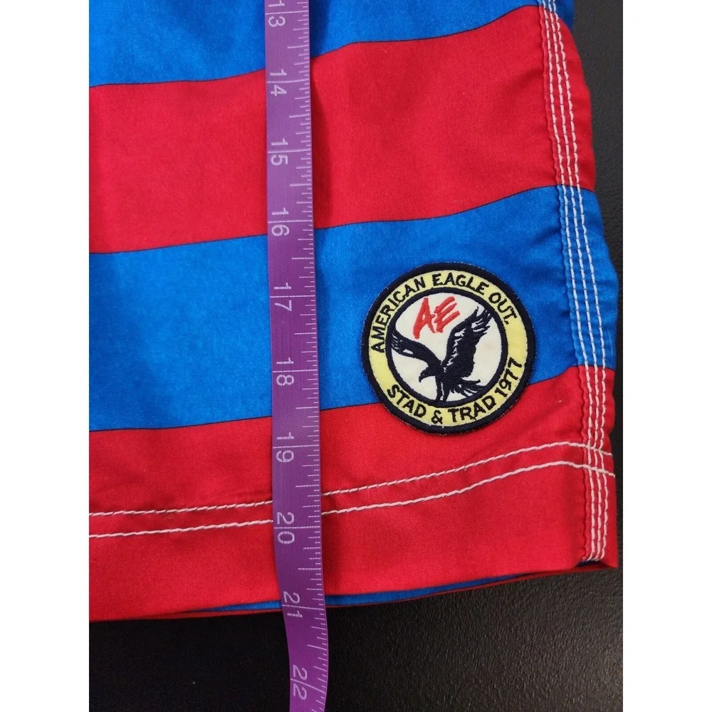 American Eagle Outfitters Boardshorts Mens Size L 34x9 Blue Red Swimming Trunks‎